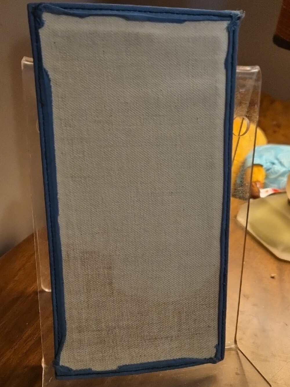 Needle Pressboard with Blue Trim - Neutral Canvas 1970s Vintage - Picture 4 of 10